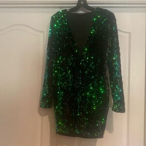 Lac Bleu Sequined Disco Ball Mini Dress